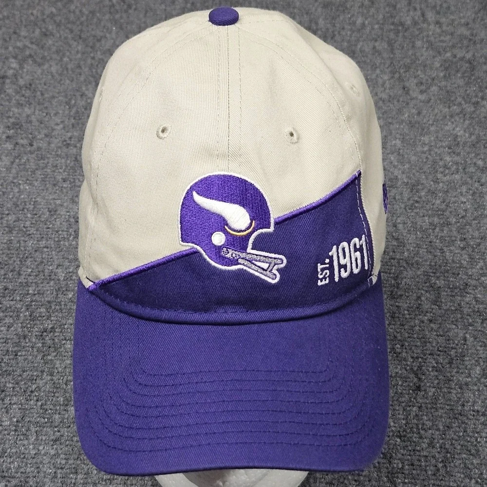 Minnesota Vikings Hat Women OSFM Tan Purple‎ New Era 9TWENTY EST 1961 NFL Cap